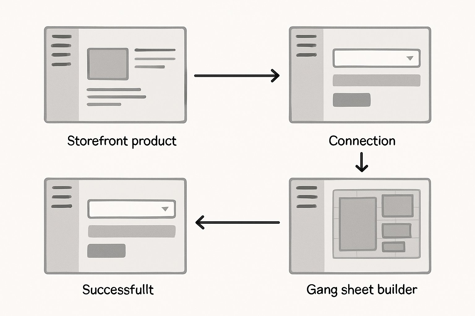 Switching walkthrough for Shopify integration Steps for connecting a Shopify gang sheet product to a new builder in a test store